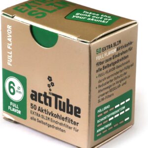 Actitube Extra Slim 6mm Charcoal Filters - Pack of 50