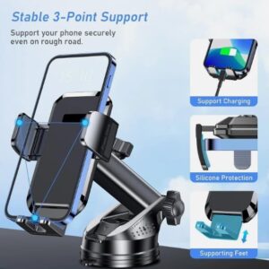 Car Phone Holder with Strong Suction Cup | Universal Phone Holder for Cars Dashboard & Windshield | Mobile Car Mount