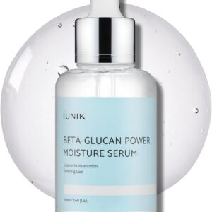 IUNIK Beta-Glucan Power Deep Moisture Vegan Serum - 400,000 ppm Intense Hydration Mushroom Yeast Extracts - Dry Mature Sagging Sensitive Skin Cell Regenerating Lifting (50ml)