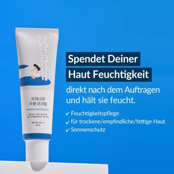 ROUND LAB Birch Juice Moisturizing Sunscreen SPF50 PA++++ (50 ml) - Image 3