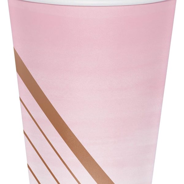 Creative Converting Rose Gold Disposable Paper Cups, 12 oz. - 8 Pcs.