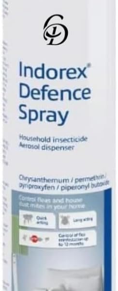 CD Indorex Flea & Dust Mite Spray – Dual‑Action Home Flea Control – 200 ml – Kills Fleas, Lice & Dust Mites – Long‑Lasting Protection