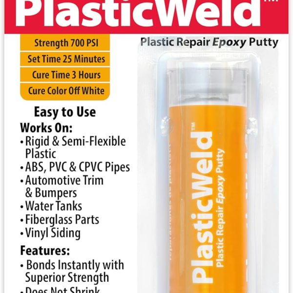 JB WELD 8237UK JB8237 Plastic Weld Fast-Setting Off White Multi Purpose Reinforced Epoxy Putty, 57 G